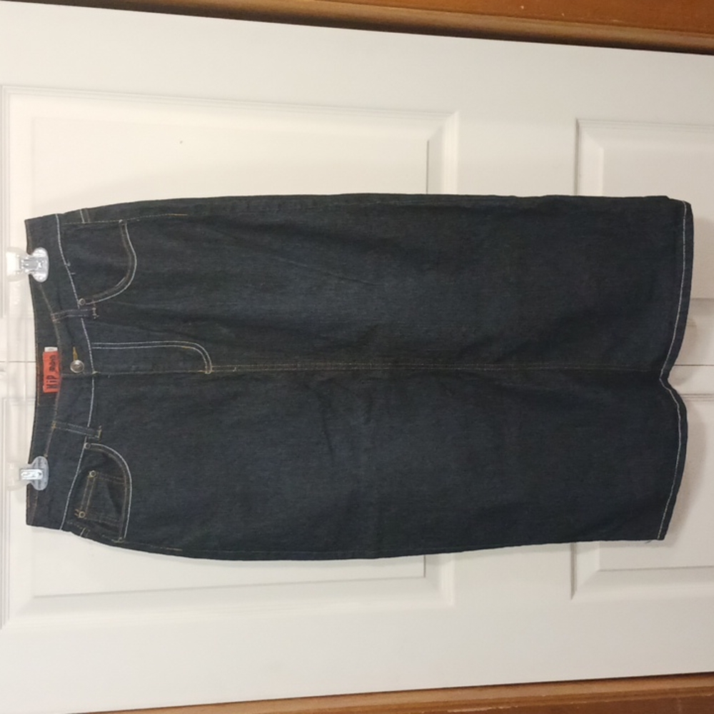 Hip Jeans 5-pocket dark denim jean maxi skirt -  9 - stonewash black
